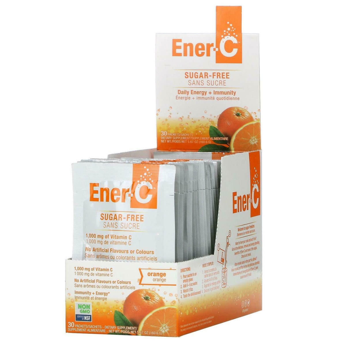 Picture of Ener-C 631130 Sugar Free Vitamin C Effervescent Drink Mix, Orange - 30 Packet