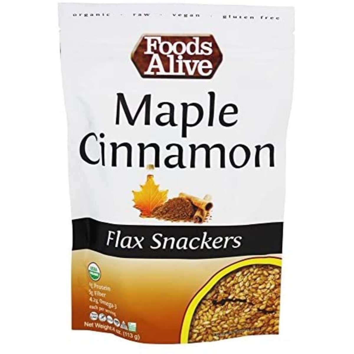 Picture of Foods Alive 591004 4 oz Maple Cinnamon Flax Crackers
