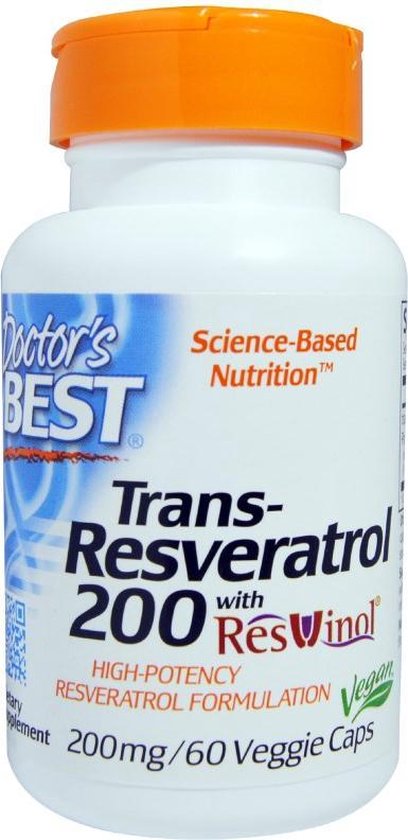 Picture of Doctors Best D211 200 mg Trans Resveratrol Capsule with ResVinol - 60 Vegetarian Capsules