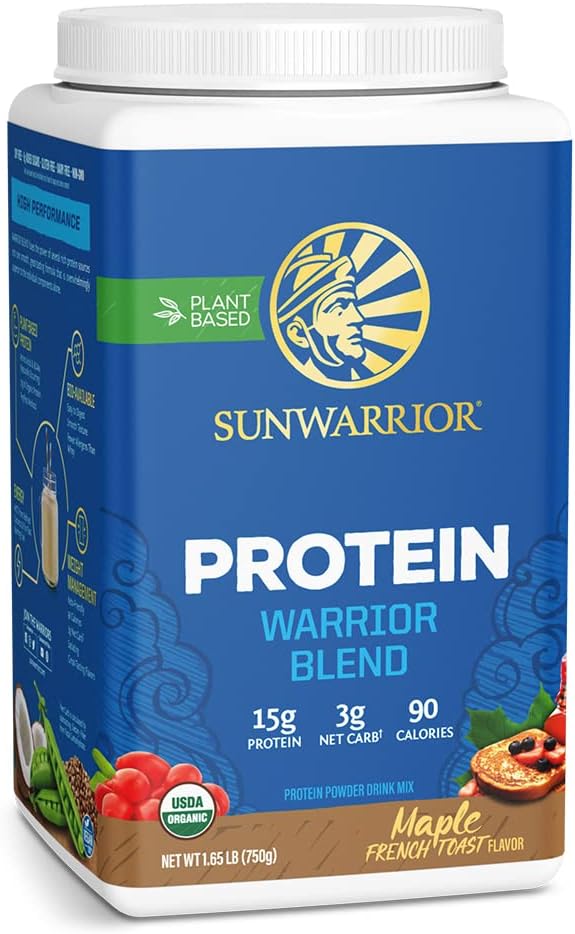 Sunwarrior Warrior Blend Protein, Plant-Based Organic Protein Powder, Maple French Toast, Sunwarrior, 750gm