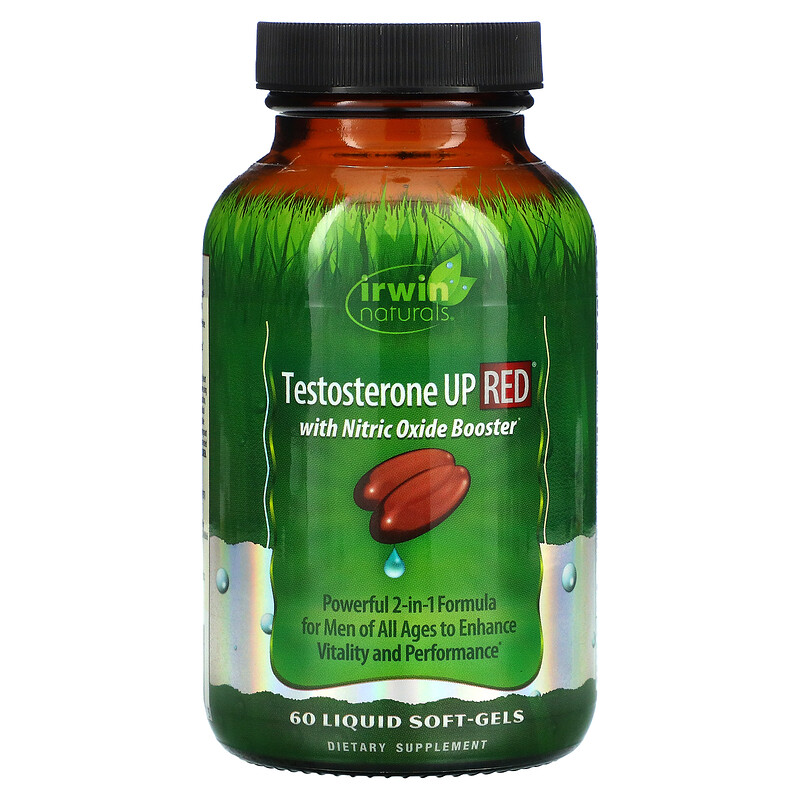 Picture of Irwin Naturals 210598 Testosterone Up RED with Nitric Oxide Booster, 60 Liquid Soft-Gels