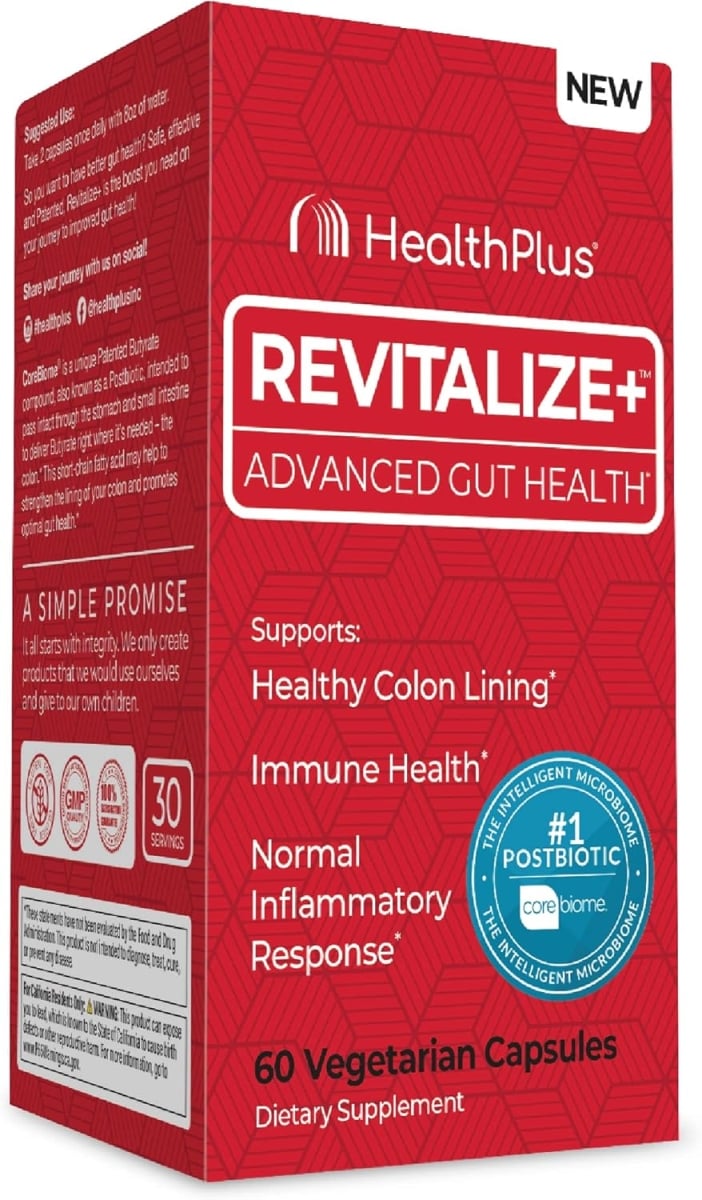 Health Plus HP372 60 Cap Revitalize Plus Gut Health Supplement