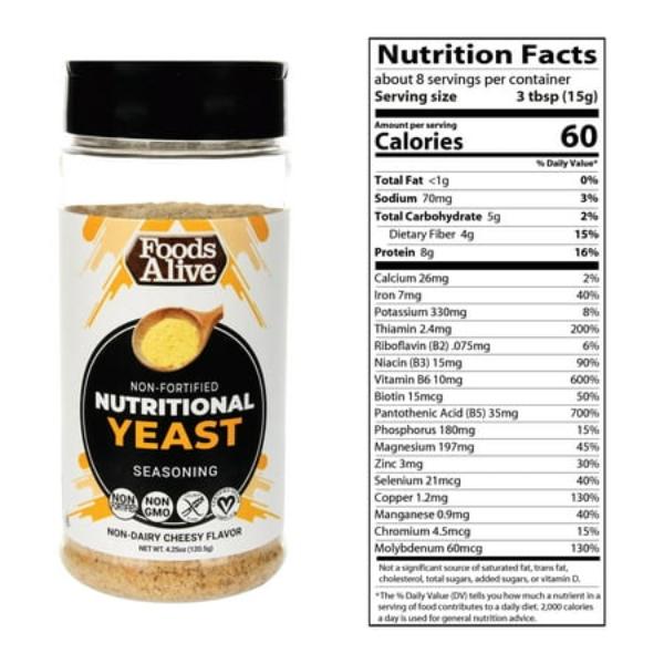 591019 6 oz Nutritional Yeast Simple Cheesy Shaker