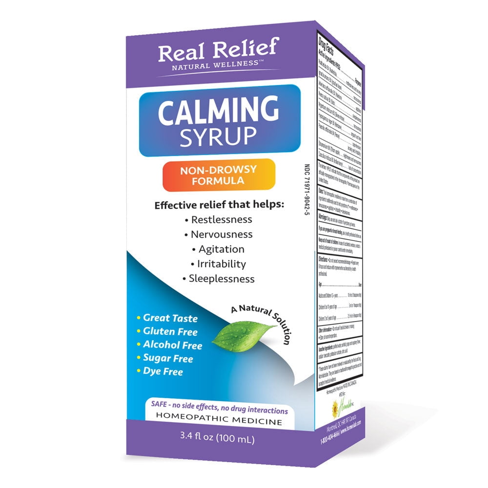 Picture of Homeolab 67042 3.4 oz Non Drowsy Formula Real Relief Calming Syrup