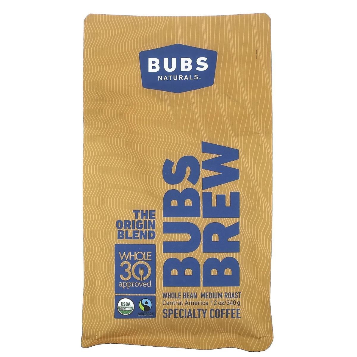 Picture of BUBS Naturals 817007 12 oz Brew the Origin Coffee Blend Medium Roast Whole Bean