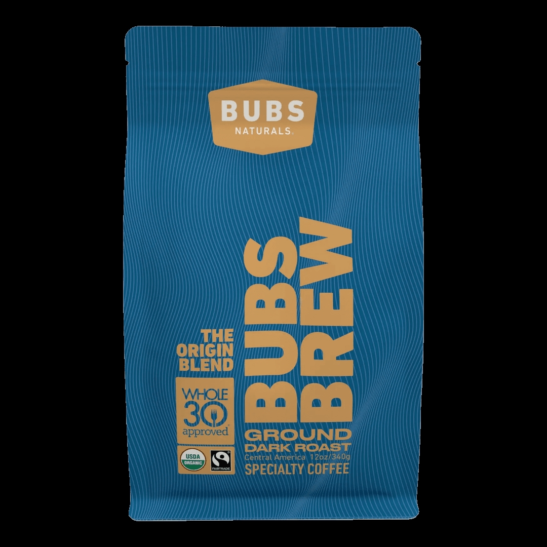 Picture of Bubs Naturals 817010 12 oz Dark Roast Ground Origin Coffee