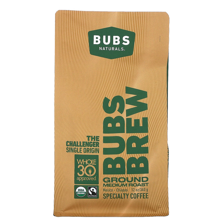 Picture of BUBS Naturals 817011 12 oz Brew the Challenger Single Origin Coffee Ground Medium Roast