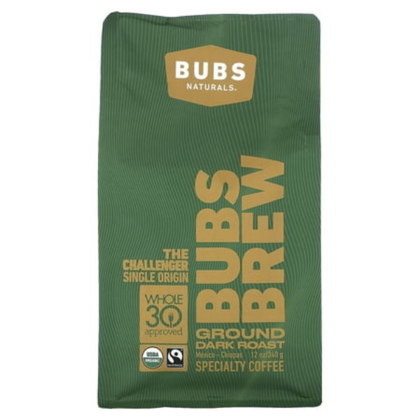 Picture of BUBS Naturals 817013 12 oz Brew the Challenger Coffee Dark Roast Ground