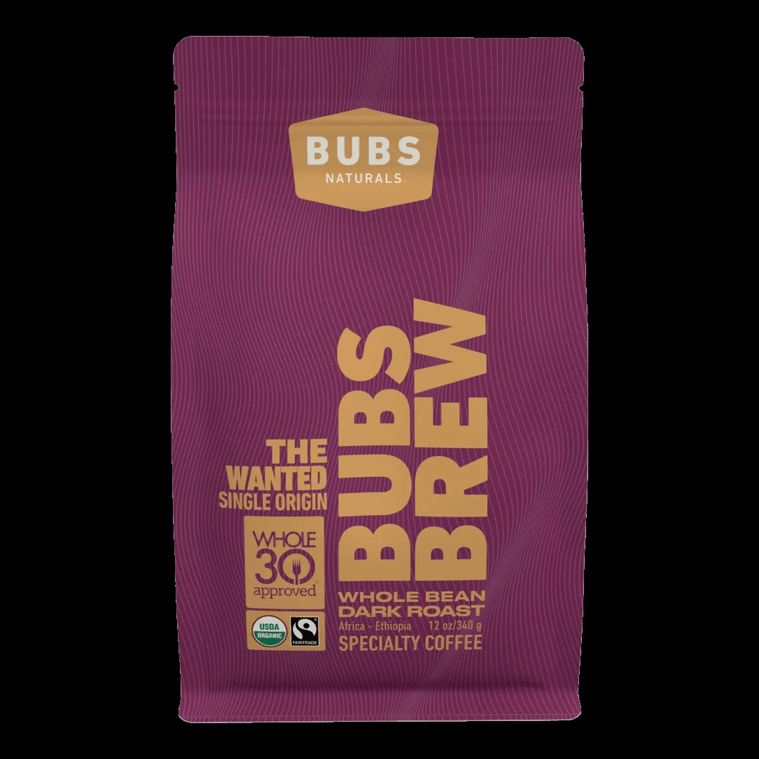 Picture of Bubs Naturals 817036 12 oz Wanted Dark Roast Whole Bean Coffee