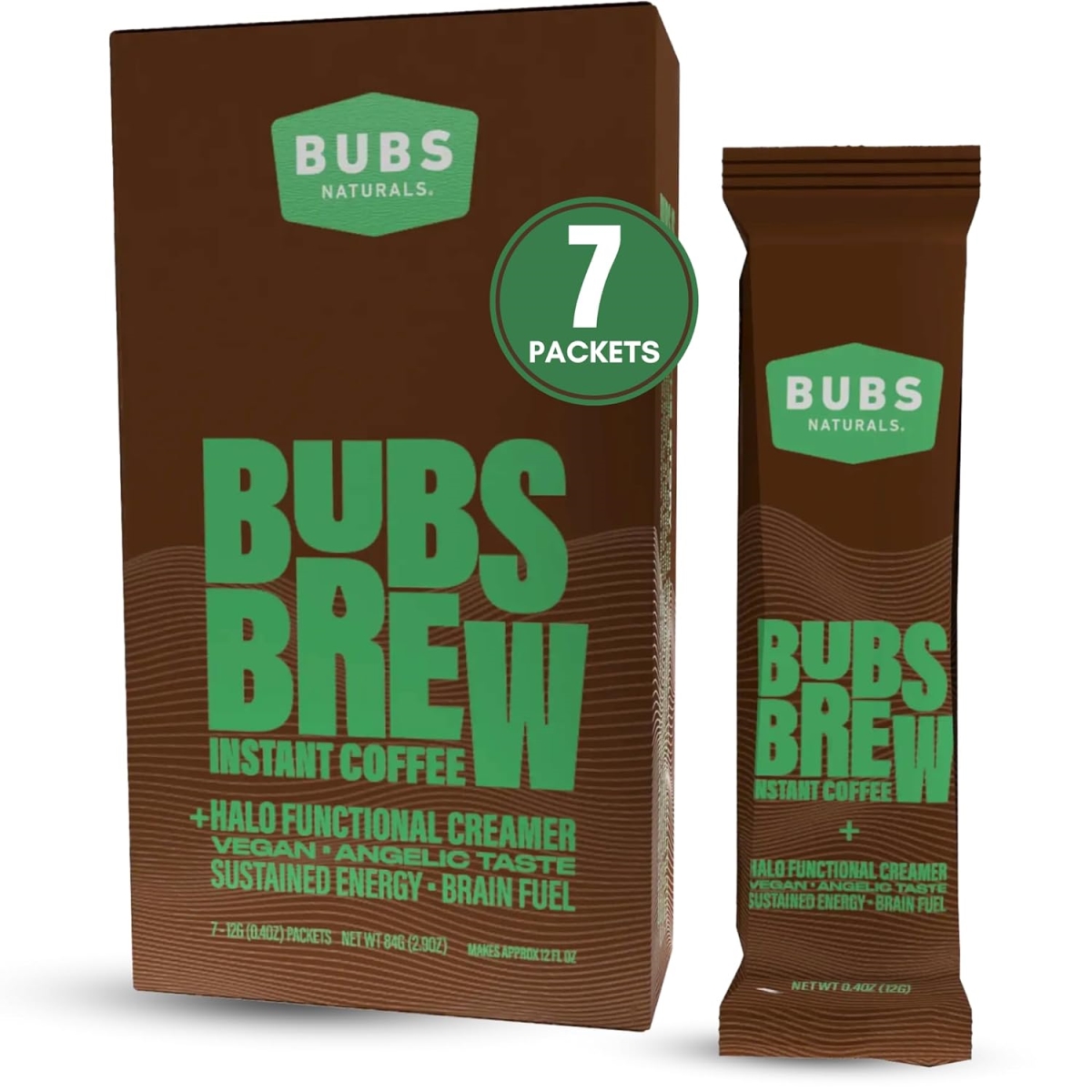Picture of BUBS Naturals 817039 Instant Coffee & Halo Organic Coffee Sticks Mix with MCT Oil Powder&#44; 7 Packet