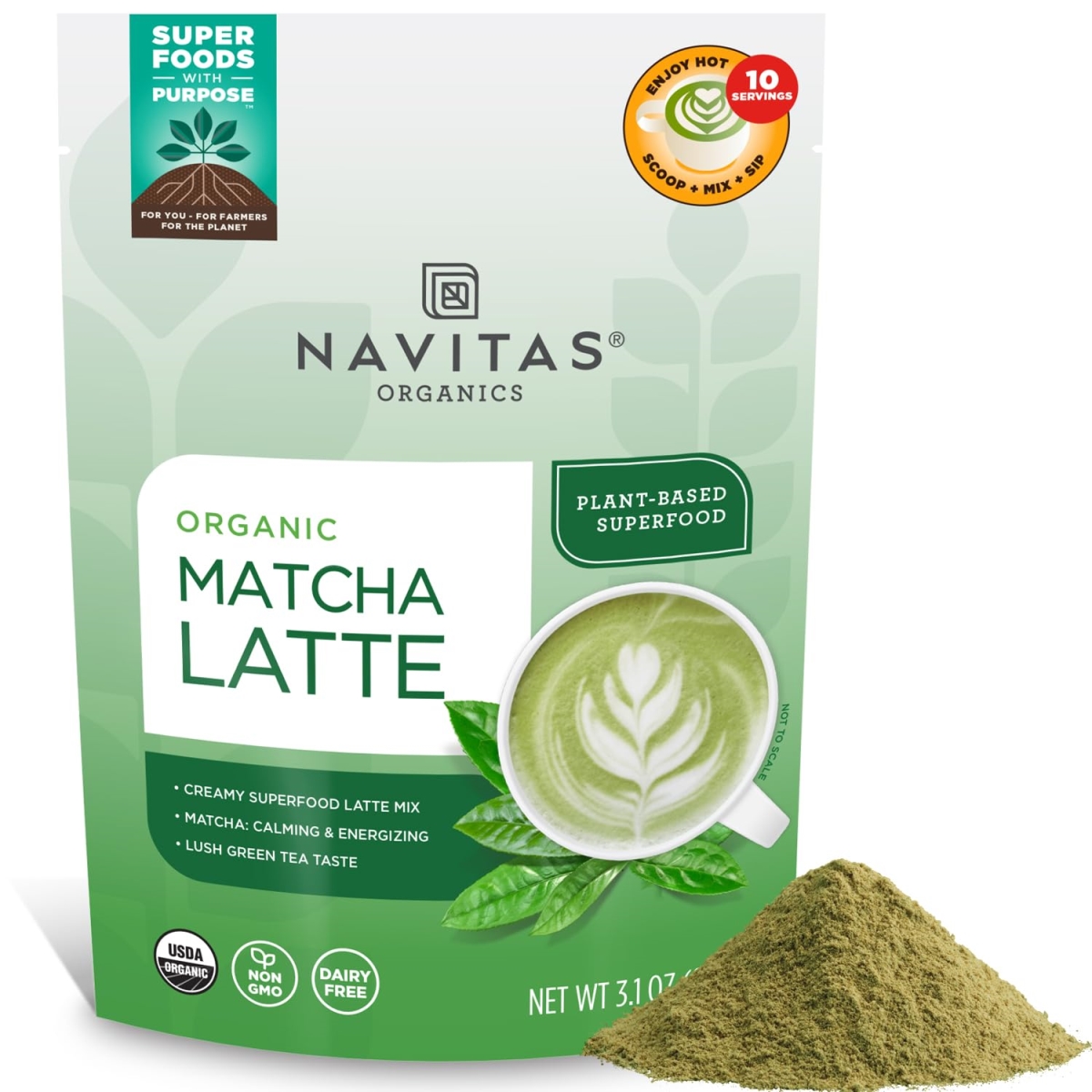 Picture of Navitas Organics 332326 3.1 oz Organic Matcha Latte Tea