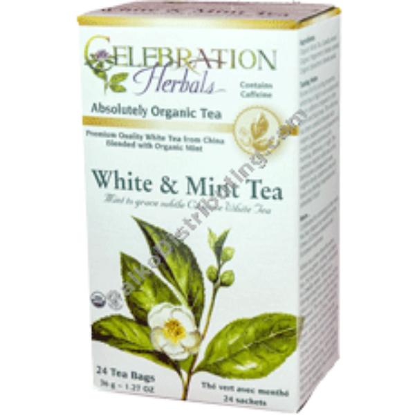 Picture of Celebration Herbals 275419 Organic White & Mint Tea Bags - 24 Bag
