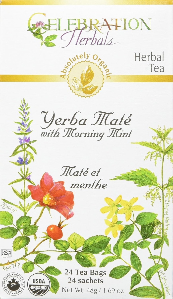 Picture of Celebration Herbals 275196 Organic Yerba Mate with Mint Tea Bags - 24 Bag