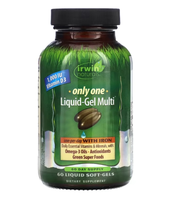 210738 Only One Liquid Gel Multi Vitamin Softgels with Iron - 60 Count