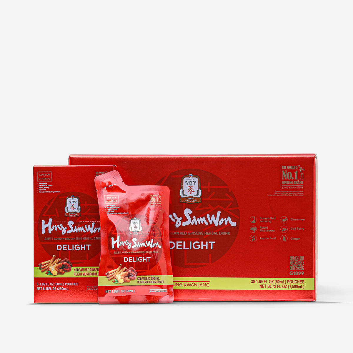 Picture of Jung Kwan Jang 747440 Hong SamWon Delight Korean Red Ginseng Herbal Drink - Pack of 5