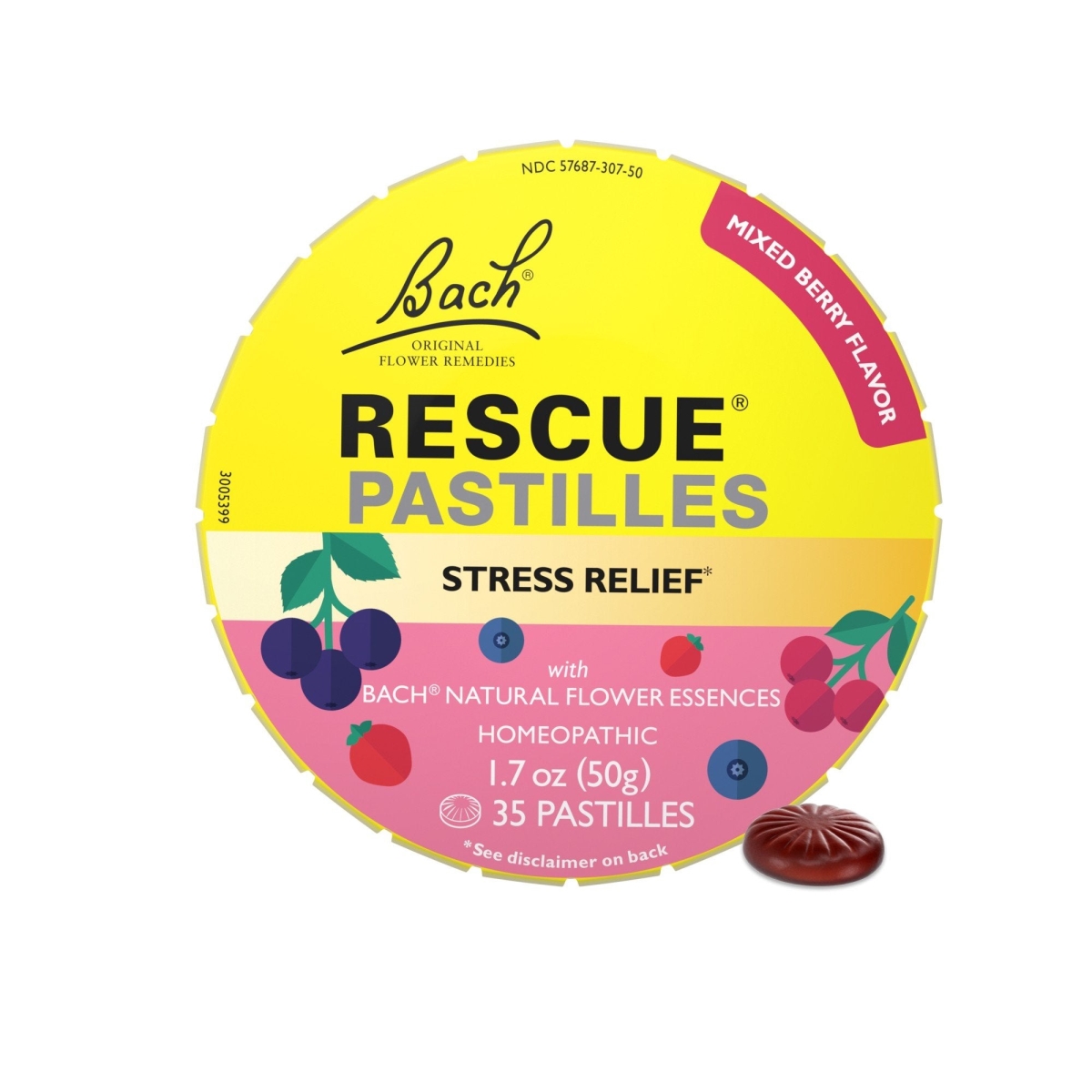 Picture of Bach 334385 50 gm Mixed Berry Rescue Pastilles