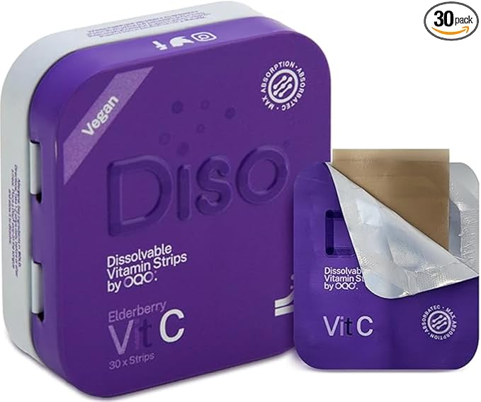 709009C Vitamin C - Oral Dissolvable Supplement Strips, Elderberry - 30 Count - 6 per Tray
