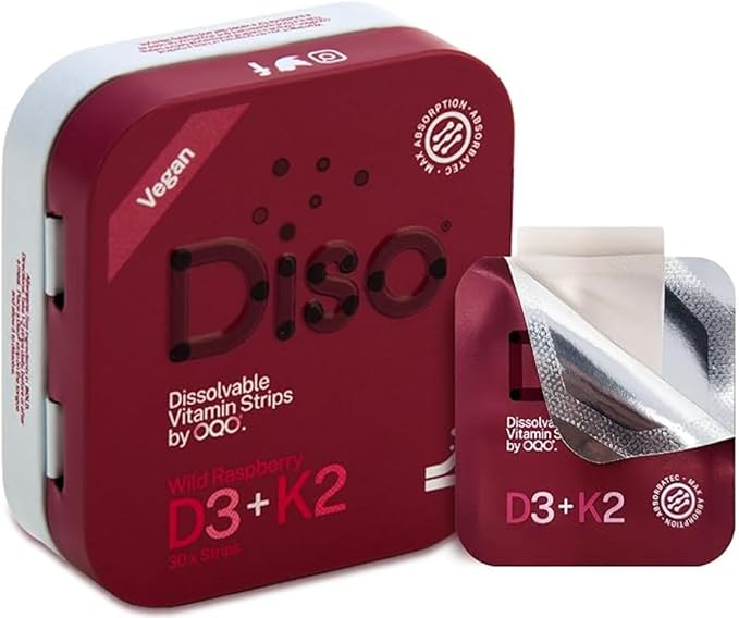 Picture of Diso 709003C D3 K2 - Dissolvable Supplement Oral Strips for Healthy Bones & Teeth&#44; Wild Raspberry - 30 Count - 6 per Tray