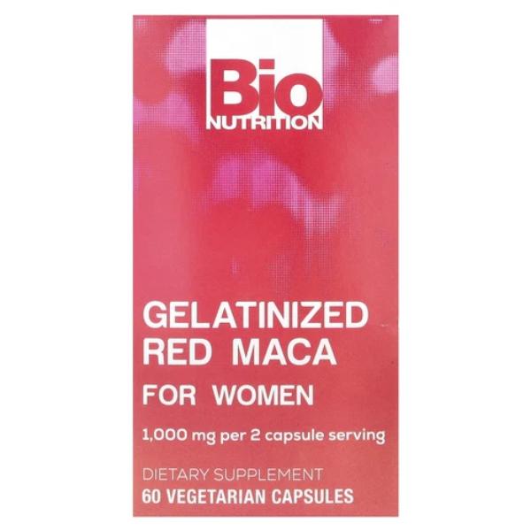 Picture of Bio Nutrition 515058 1000 mg Gelatinized Red Maca for Women Vegetarian Capsules - 60 Count