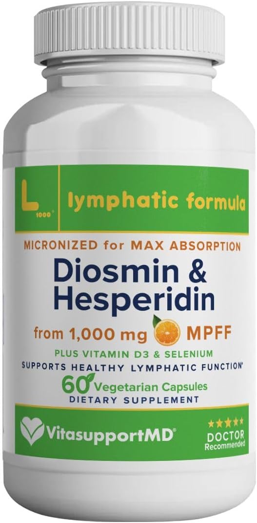 Picture of VitasupportMD 823166 1000 mg Formula Diosmin Hesperidin MPFF Lymphatic Support Vitamin D3 & Selenium Supplement - 60 Capsules