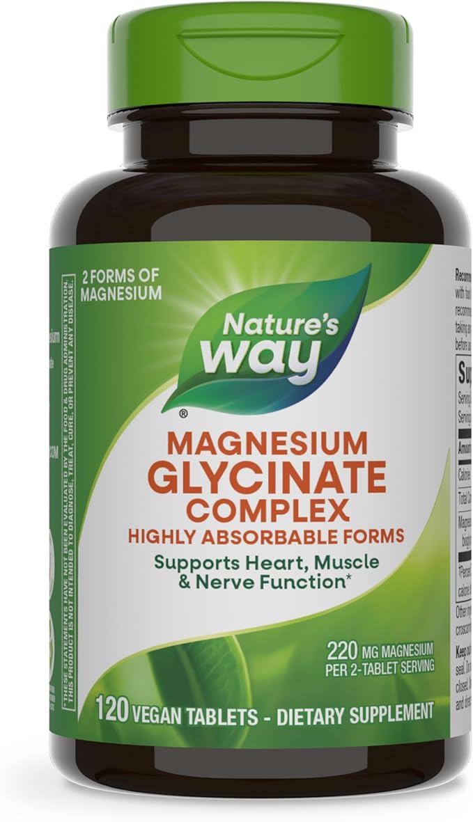 Picture of Natures Way 153880 Magnesium Glycinate Complex - Supports Heart&#44; Muscle & Nerve Function - 120 Tablets