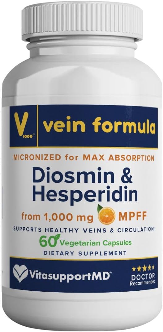 Picture of VitasupportMD 823126 1000 mg Vein Formula - Diosmin Hesperidin from MPFF&#44; Blood Circulation & Leg Vein Supplements - 60 Capsules