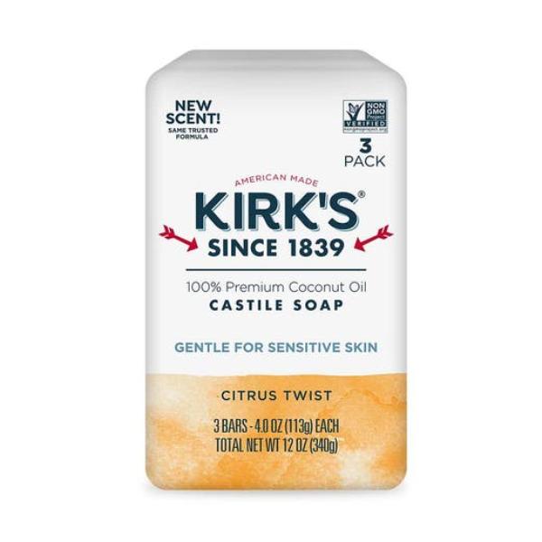 Picture of Kirks 250034 Gentle Castile Bar Soap - Citrus Twist - Pack of 3