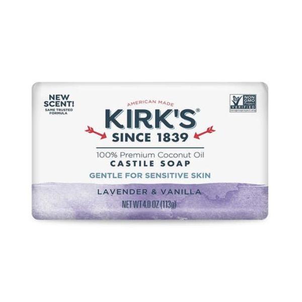 Picture of Kirks 250037 4 oz Gentle Castile Bar Soap - Lavender & Vanilla