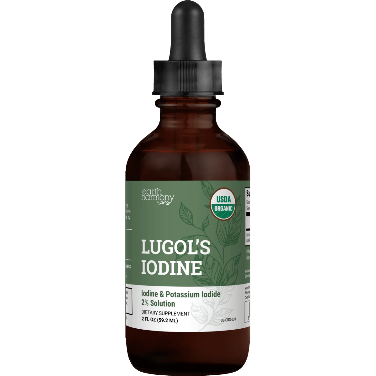 828304 2 oz Organic Lugol Iodine & Potassium Iodide 2 Percent Solution - Liquid Drops for Thyroid Support