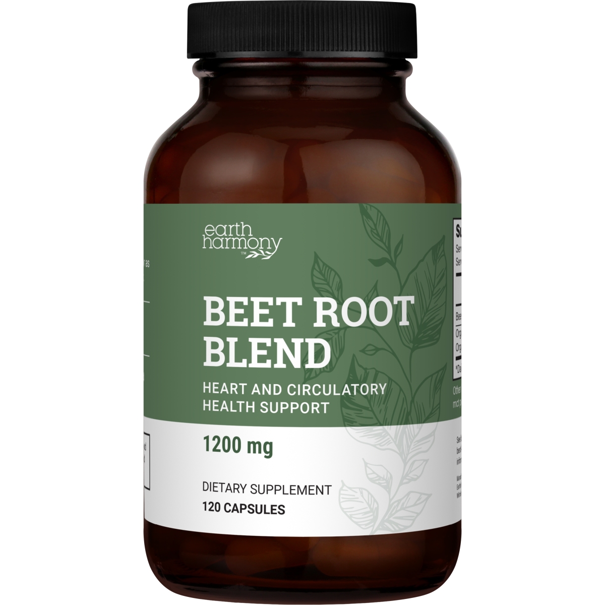 828226 High Potency Plant-based Beet Root Blend Supplements - 120 Capsules