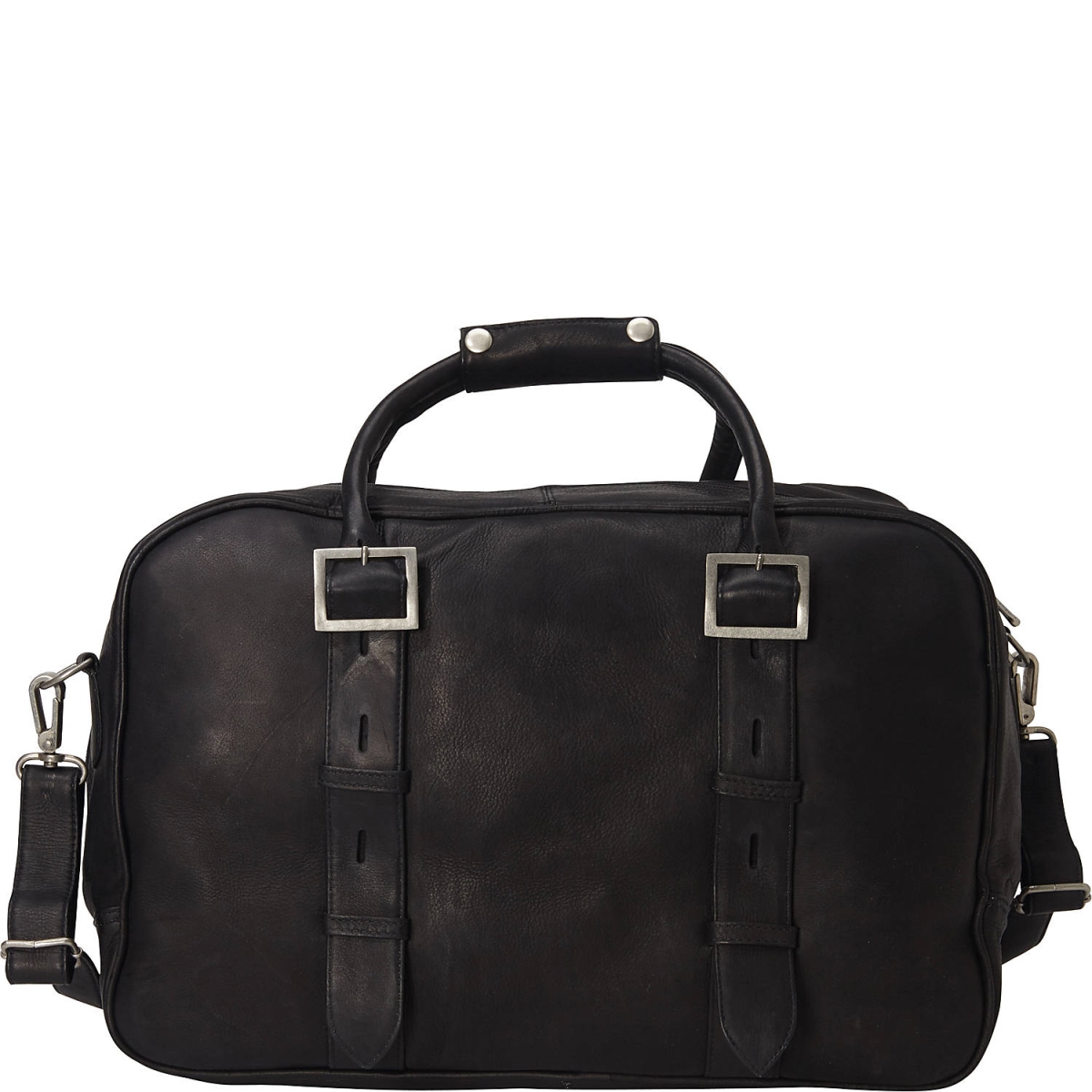 3137-BLK  Leather 3137-BLK Elite Carry On Duffel