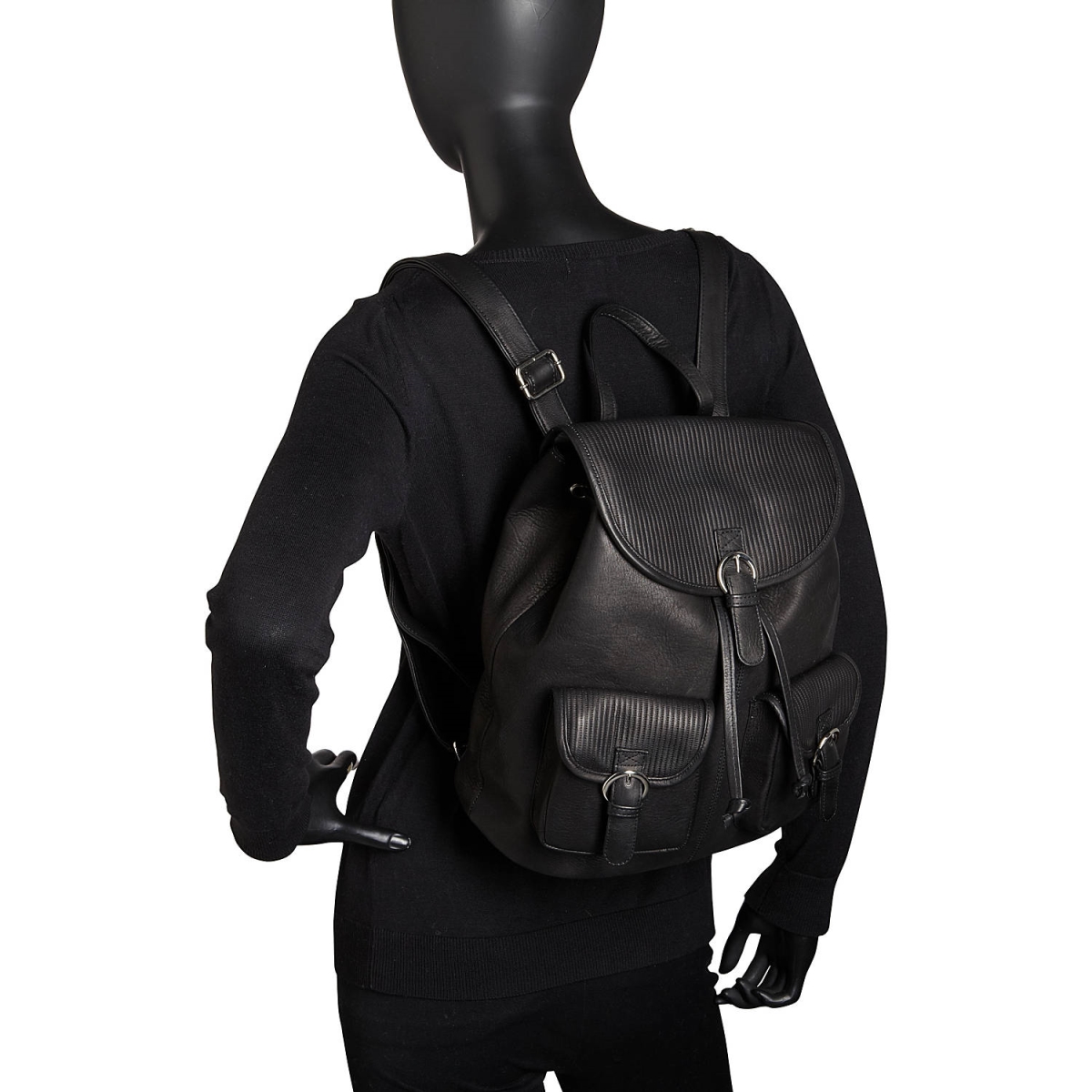 3156-BLK  Item 3156-BLK Small Two Pocket Backpack