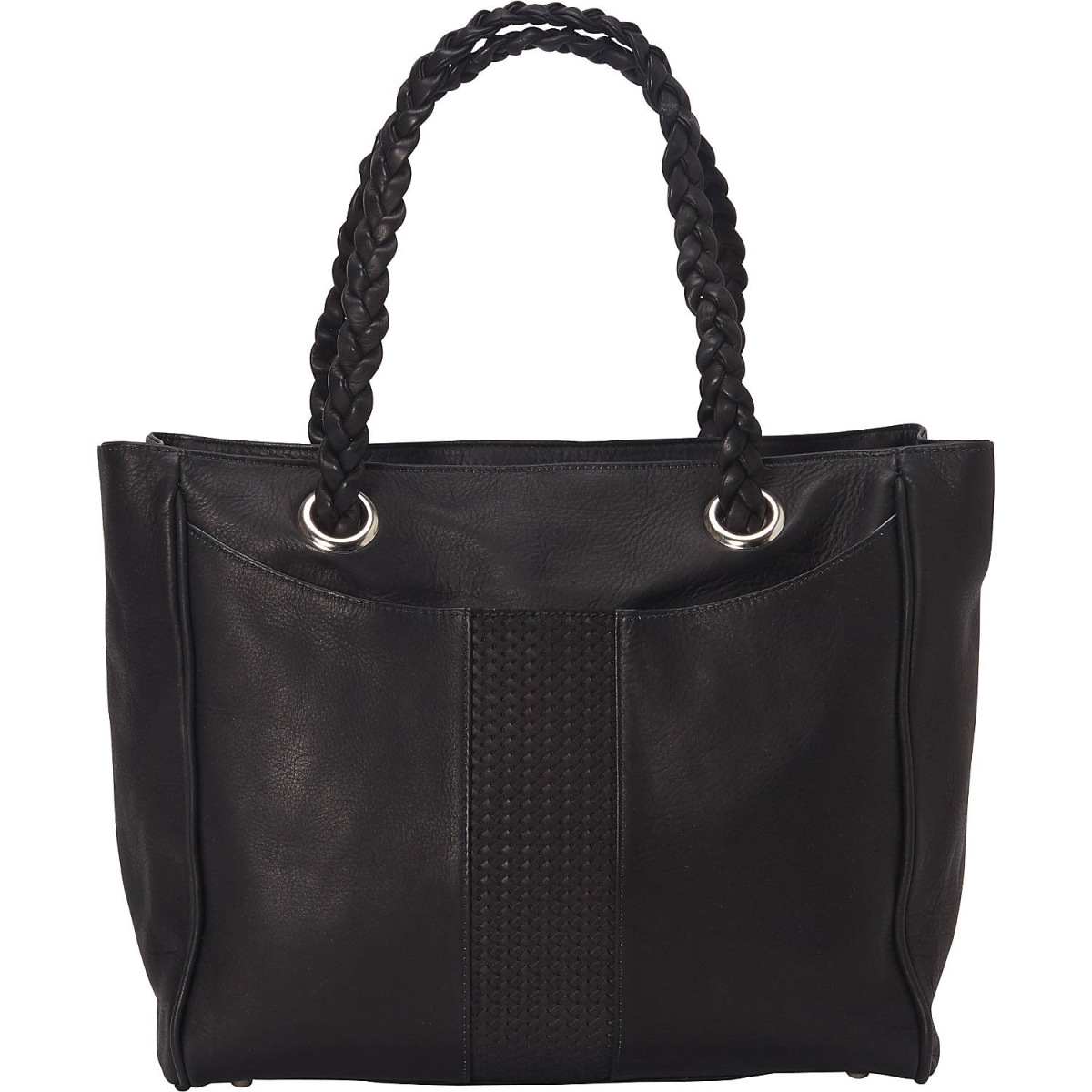 3157-BLK  Item 3157-BLK Zip Top Braided Tote