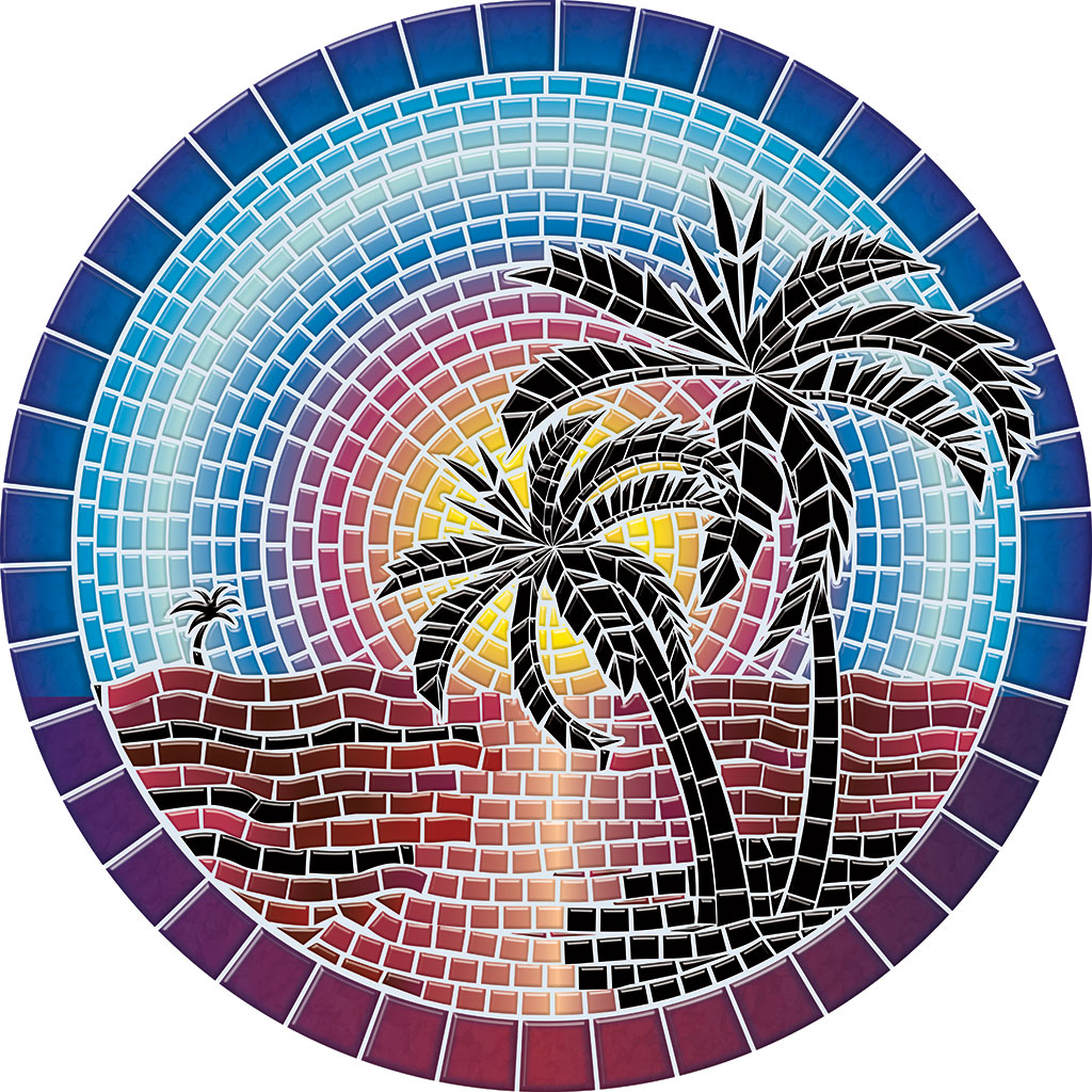 29 in. Island Sunset Poolsaic Mat