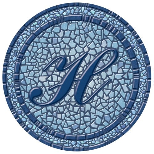 67B00-0043H 59 in. dia. Monogram Mosaic Poolsaic Mat- H