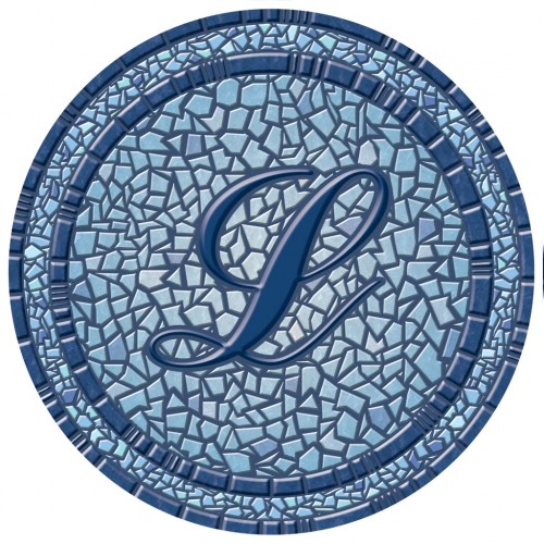 67B00-0043L 59 in. dia. Monogram Mosaic Poolsaic Mat- L