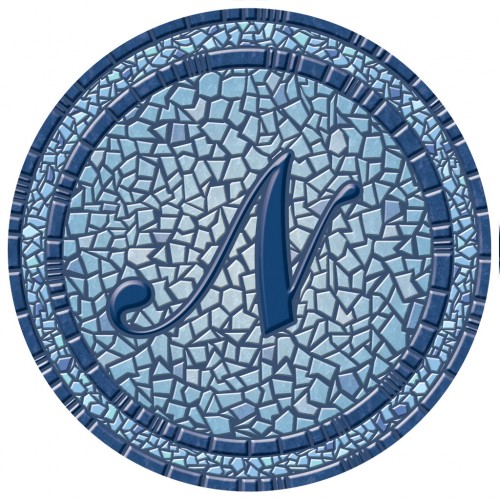 67B00-0043N 59 in. dia. Monogram Mosaic Poolsaic Mat- N