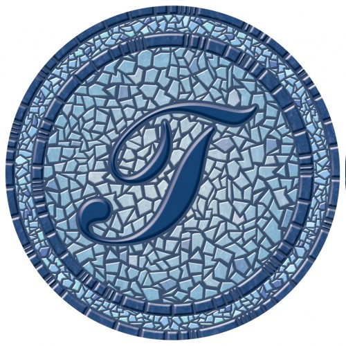 67B00-0043T 59 in. dia. Monogram Mosaic Poolsaic Mat- T