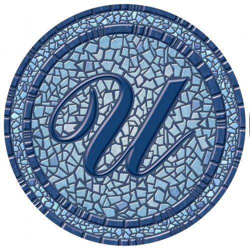 67B00-0043U 59 in. dia. Monogram Mosaic Poolsaic Mat- U