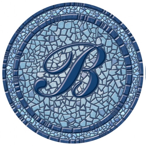 67B00-0044B 29 in. dia. Monogram Mosaic Poolsaic Mat- B