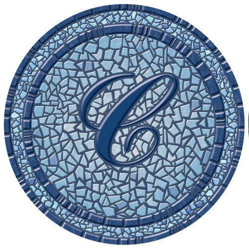 67B00-0044C 29 in. dia. Monogram Mosaic Poolsaic Mat- C