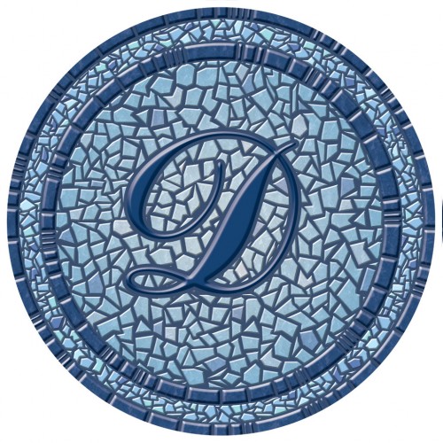 67B00-0044D 29 in. dia. Monogram Mosaic Poolsaic Mat- D