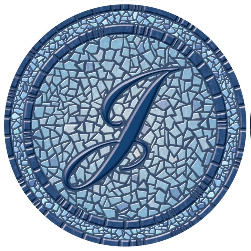 67B00-0044J 29 in. dia. Monogram Mosaic Poolsaic Mat- J