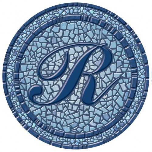67B00-0044R 29 in. dia. Monogram Mosaic Poolsaic Mat- R
