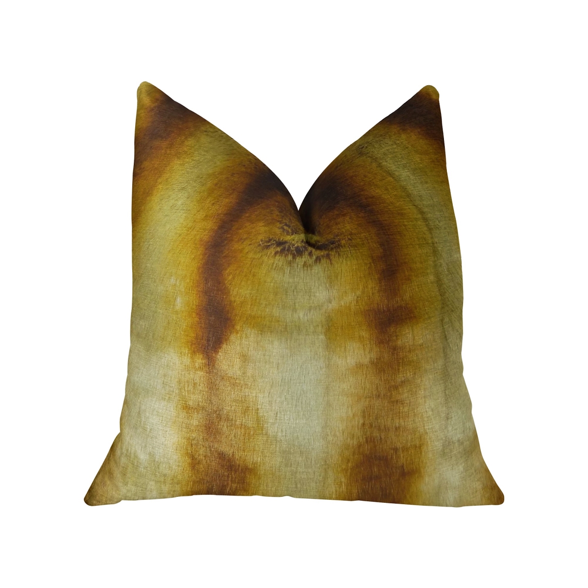 PBRAZ468-2030-DP Gleaming Chinchilla Handmade Luxury Double Sided Pillow - Gold, Beige & Brown - Queen