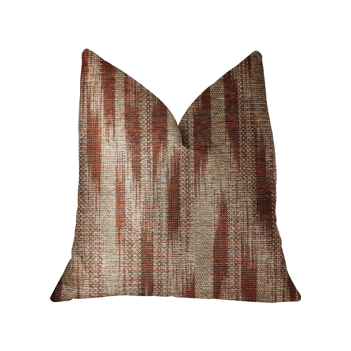18 x 18 in. Stormy Pine Luxury Double Sided Throw Pillow - Orange & Beige