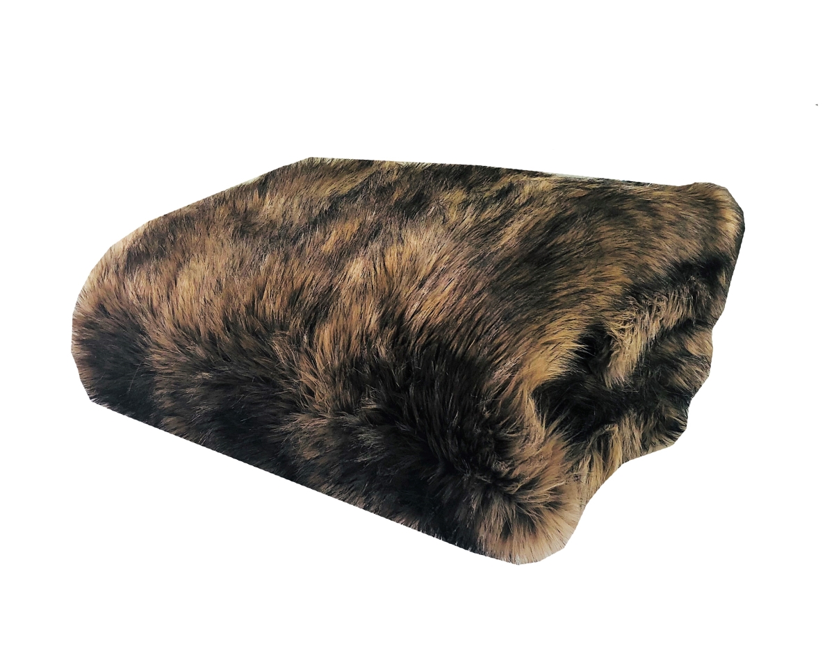 80 x 110 in. Mountain Coyote Handmade Luxury Throw Blanket, Light & Dark Brown