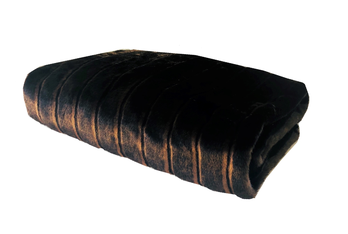 Fancy Mink Handmade Luxury Throw Blanket, Light & Dark Brown - Twin Extra Large
