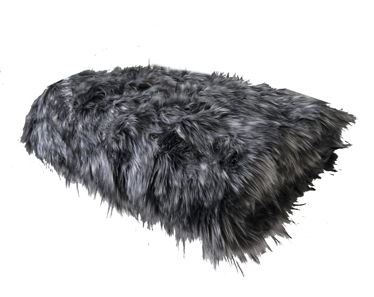 Wolf Faux Fur Luxury Throw Blanket, Gray - Queen
