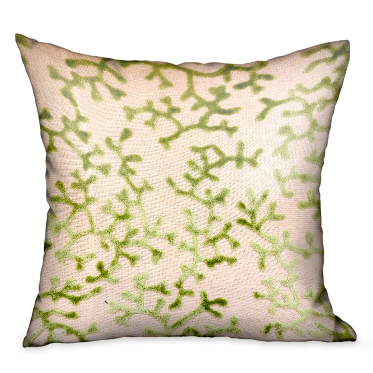 24 x 24 in. Sage Reef Apple Green Floral Luxury Throw Pillow